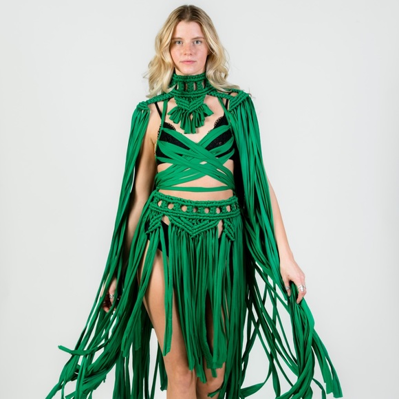 Handmade Macrame Crochet Belly Dancing Festival Dress Theatre - Picture 1 of 16